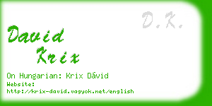 david krix business card
